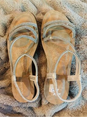 Silver Embellished Strappy Sandals